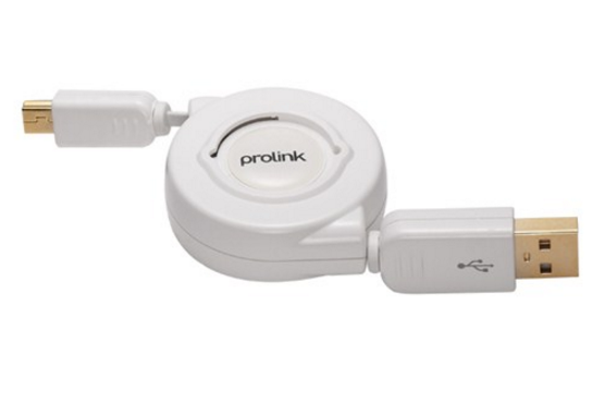 Prolink USB-A - USB-B Mini 5pin Makaralı Kabel, 1 metr - 1