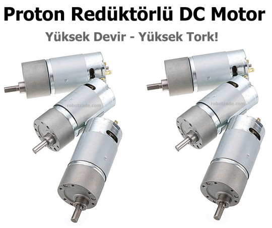 Proton 24V 2000 RPM Reduktorlu DC Motor - 3
