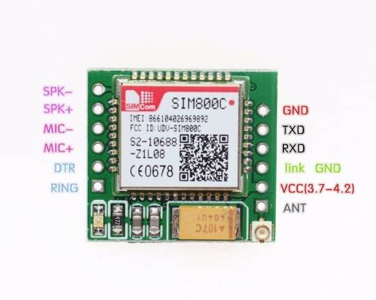 SIM800C Mini GSMGPRS Modulu - IMEI Qeydiyyatlı - 3