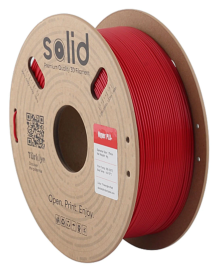 Solid Filament Hyper PLA+ Alov Qırmızısı - 1 kq