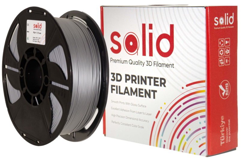 Solid Filament PLA Plus Gümüş - 1 kq - 1