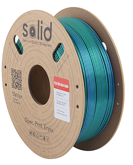 Solid Filament Silk PLA Mavi Yaşıl - 1 kq