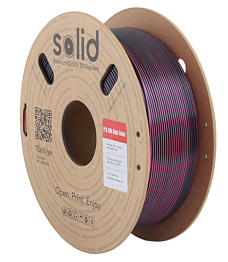 Solid Filament Silk PLA Qara Qırmızı - 1 kq