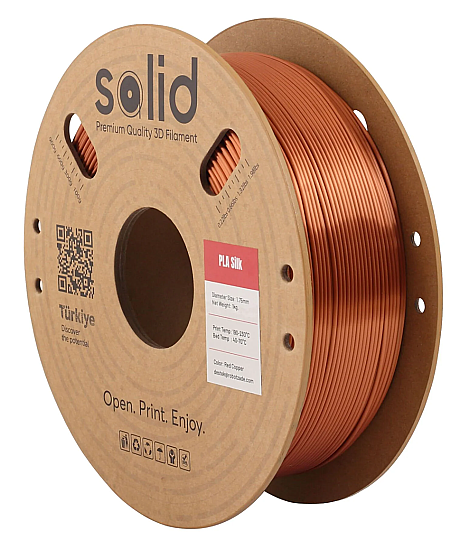 Solid Filament Silk PLA Qırmızı Mis - 1 kq