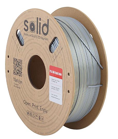 Solid Filament Silk PLA Qızılı Gümüş - 1 kq