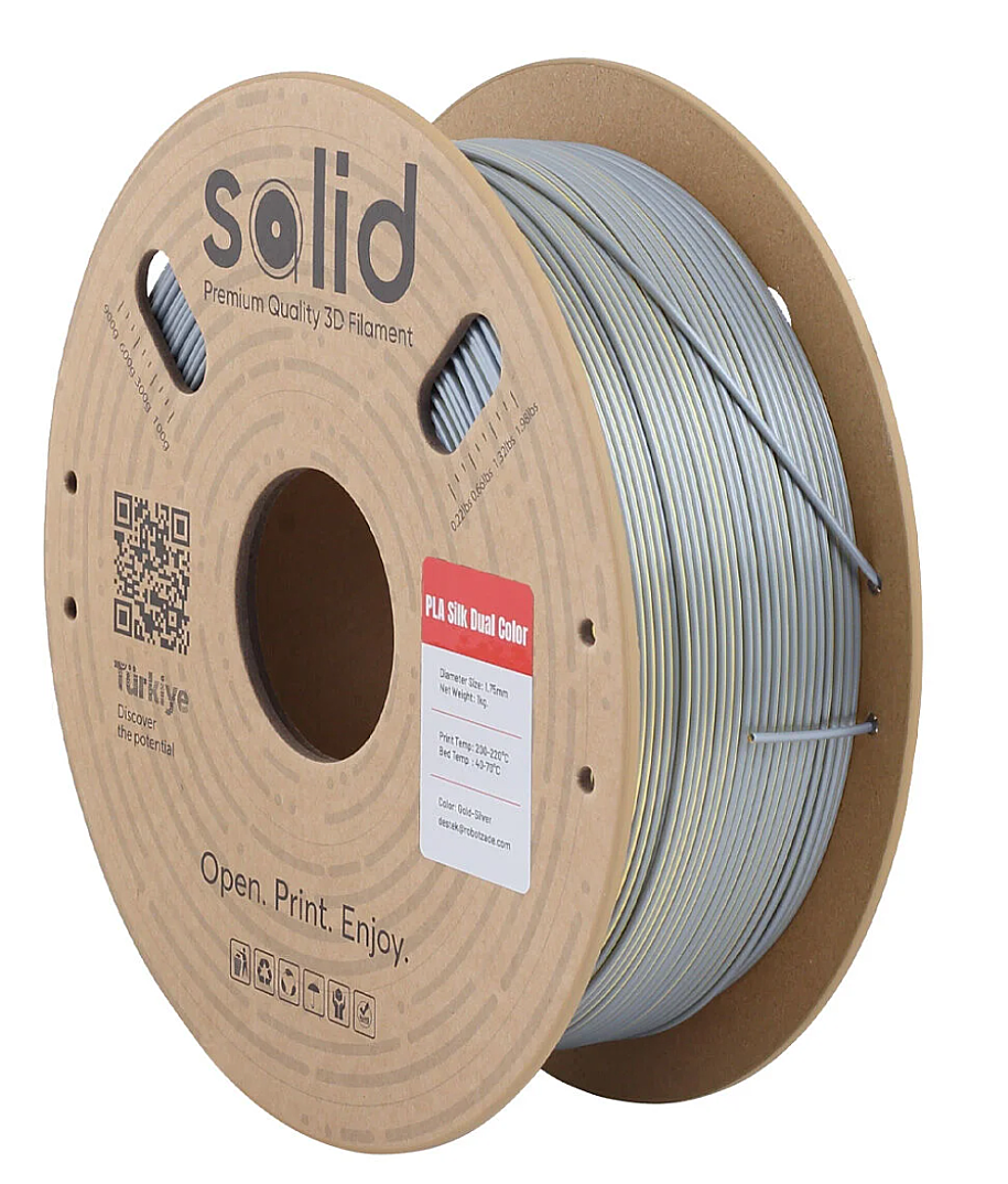 Solid Filament Silk PLA Qızılı Gümüş - 1 kq - 1