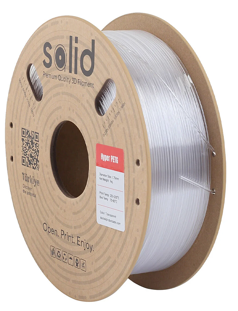 Solid Hyper PETG Filament Şəffaf - 1 kq - 1