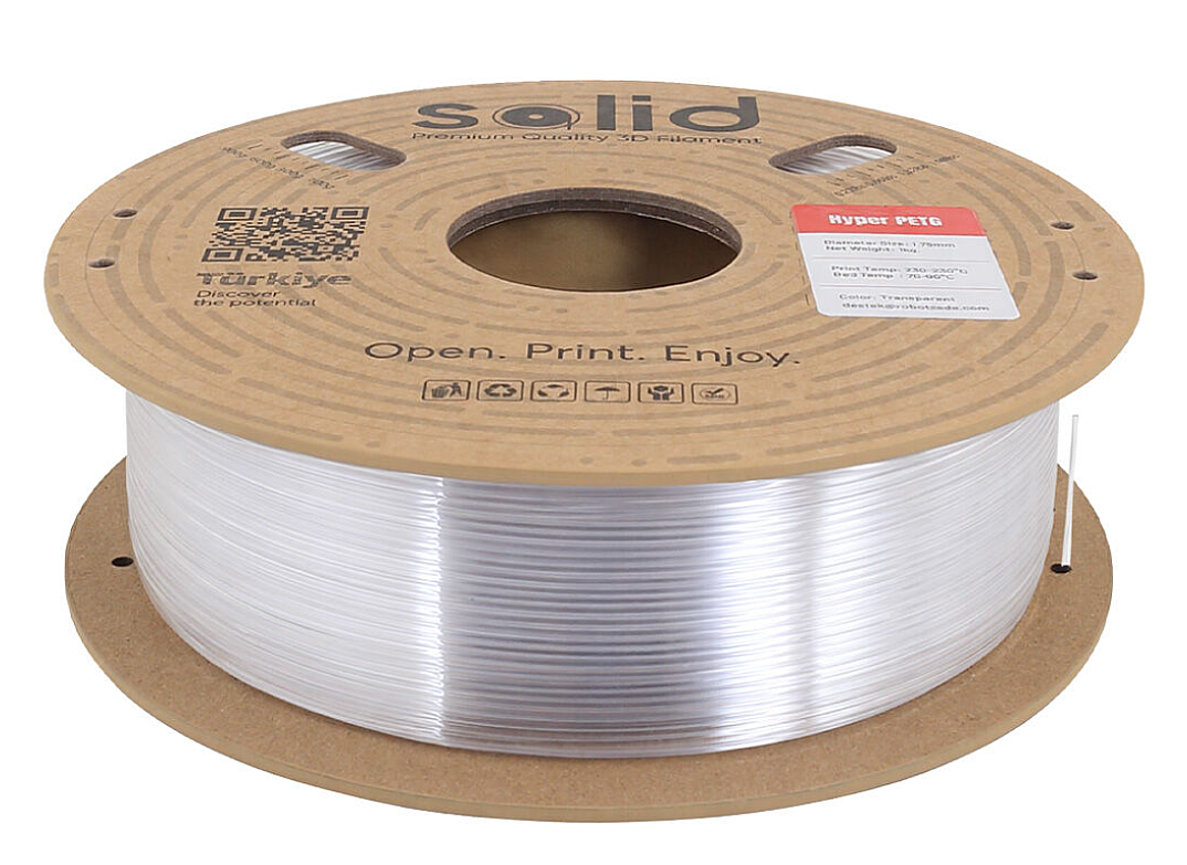 Solid Hyper PETG Filament Şəffaf - 1 kq - 2