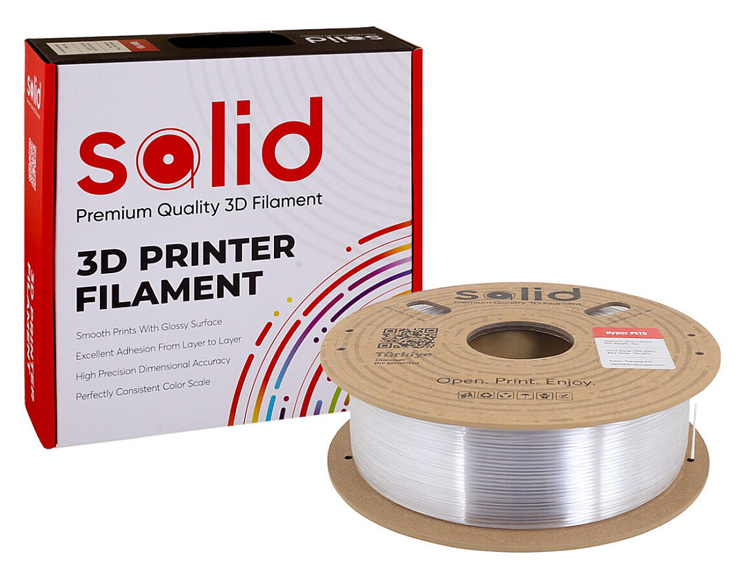 Solid Hyper PETG Filament Şəffaf - 1 kq - 4