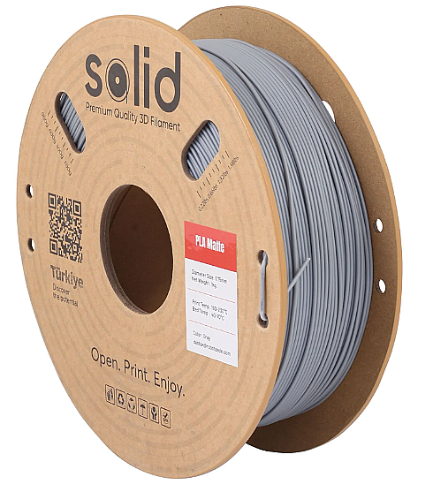 Solid PLA Matte Filament Boz - 1 kq - 1