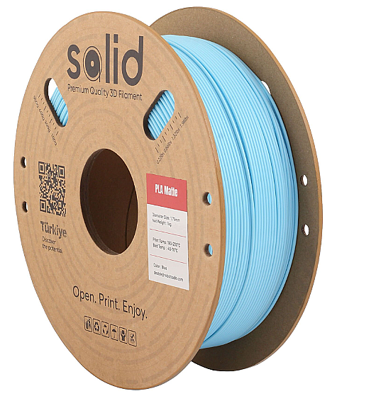 Solid PLA Matte Filament Mavi - 1 kq - 1