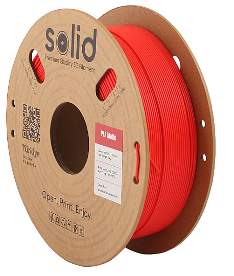 Solid PLA Matte Filament Qırmızı - 1 kq