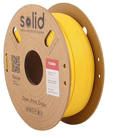 Solid PLA Matte Filament Sarı - 1 kq