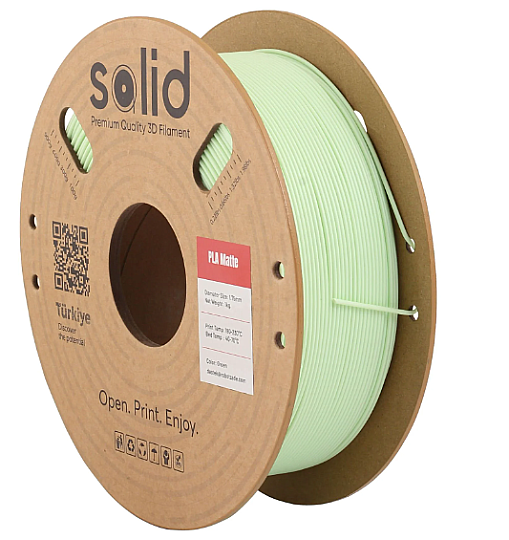 Solid PLA Matte Filament Yaşıl - 1 kq