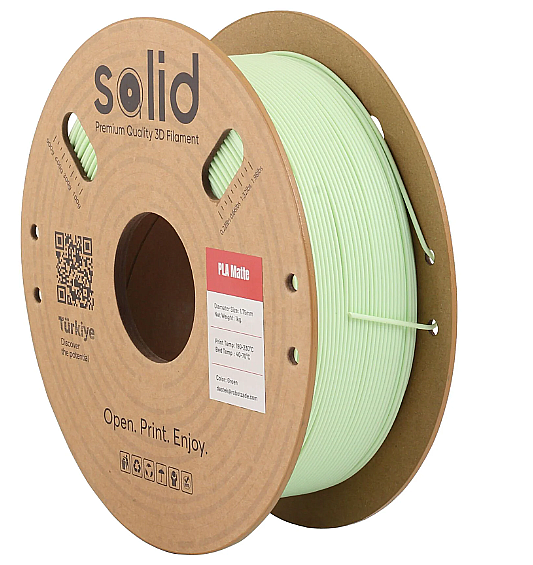 Solid PLA Matte Filament Yaşıl - 1 kq - 1