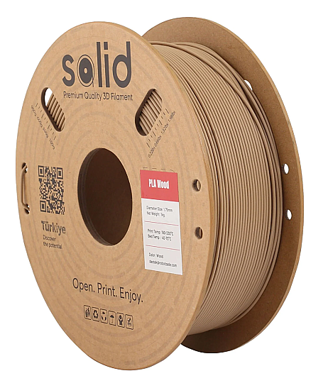 Solid PLA Wood Filament 1.75mm - 1 kq