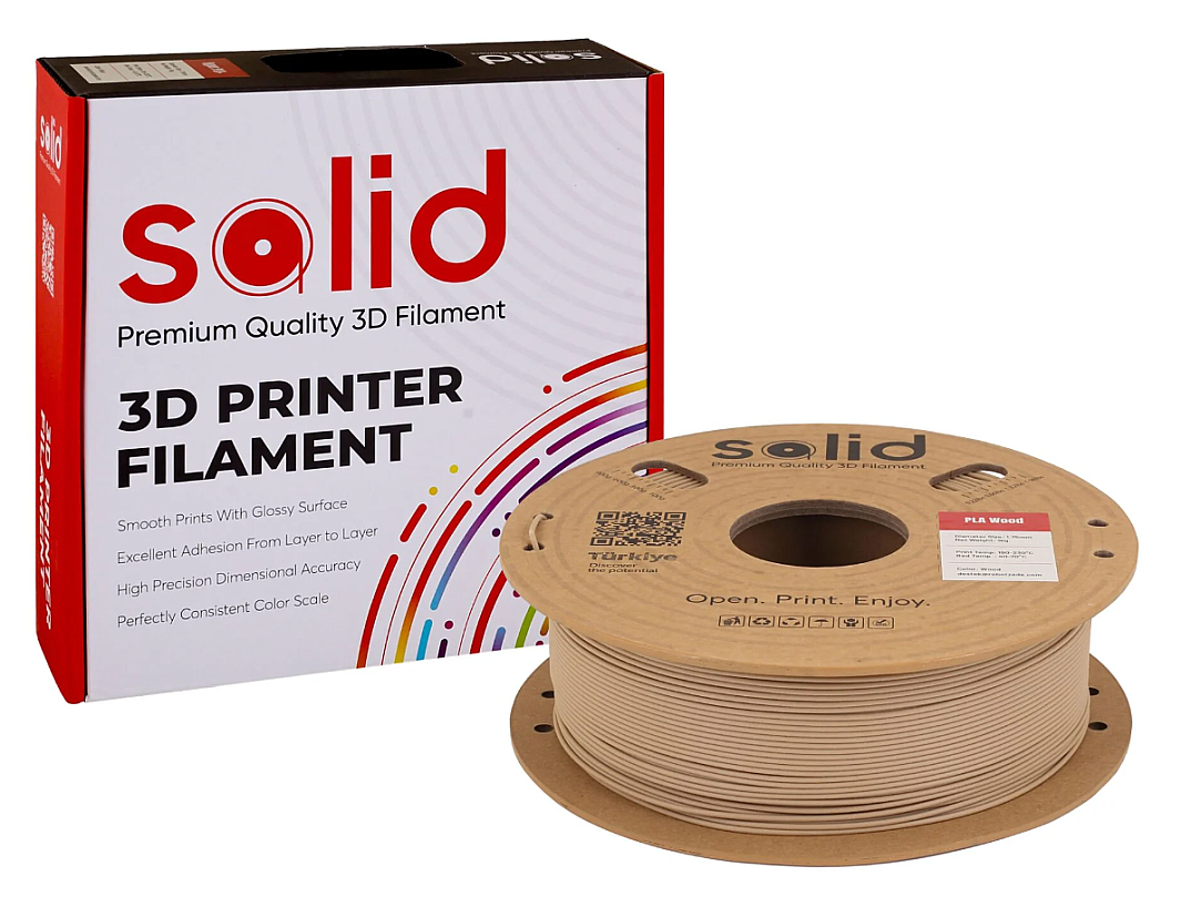 Solid PLA Wood Filament 1.75mm - 1 kq - 3