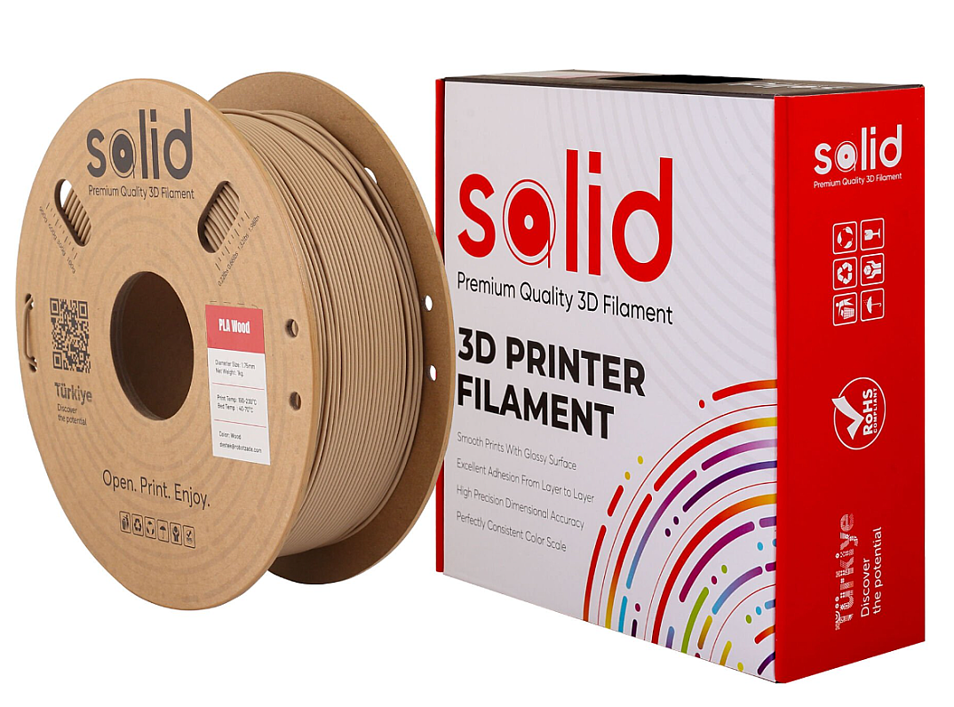 Solid PLA Wood Filament 1.75mm - 1 kq - 4