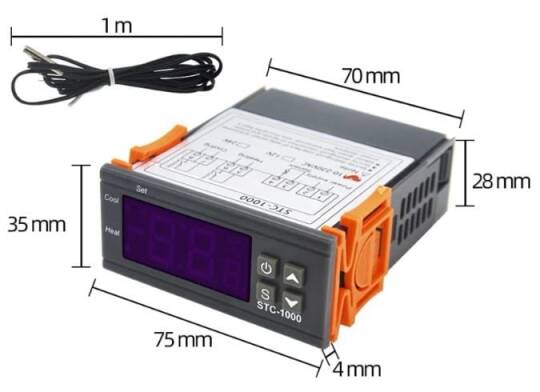 STC-1000 220V 10A LCD Ekranlı Tempratur Kontrol Modulu - 3