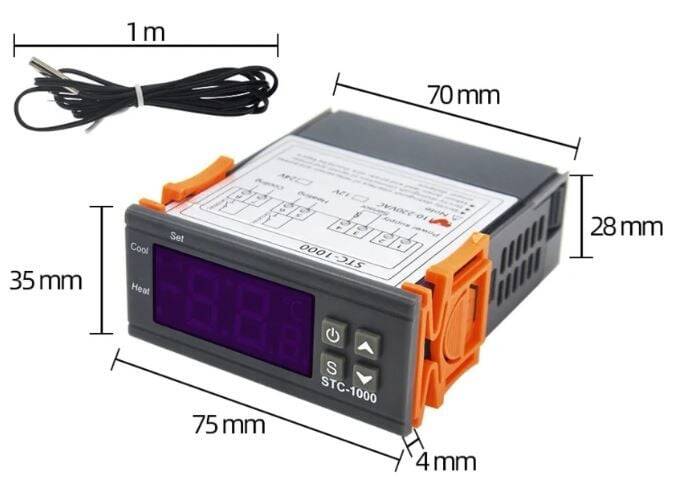 STC-1000 220V 10A LCD Ekranlı Tempratur Kontrol Modulu - 3