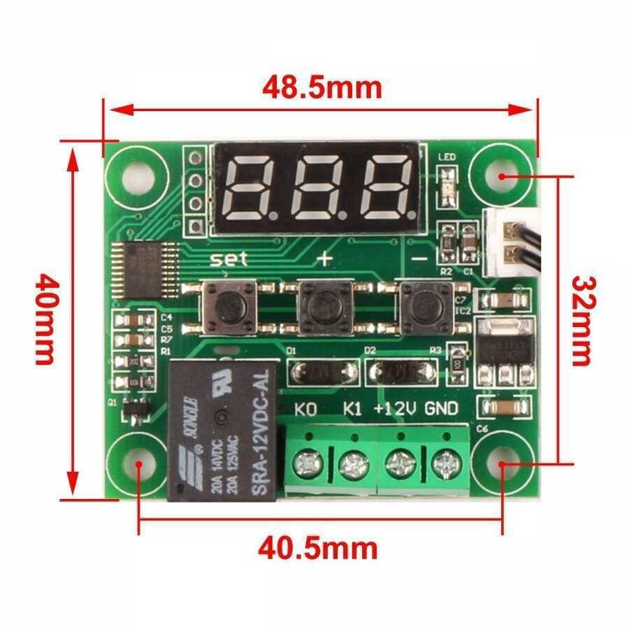 W1209 Rele Çıxışlı Rəqəmsal Termostat - Temperatur Nəzarət Kartı - 4
